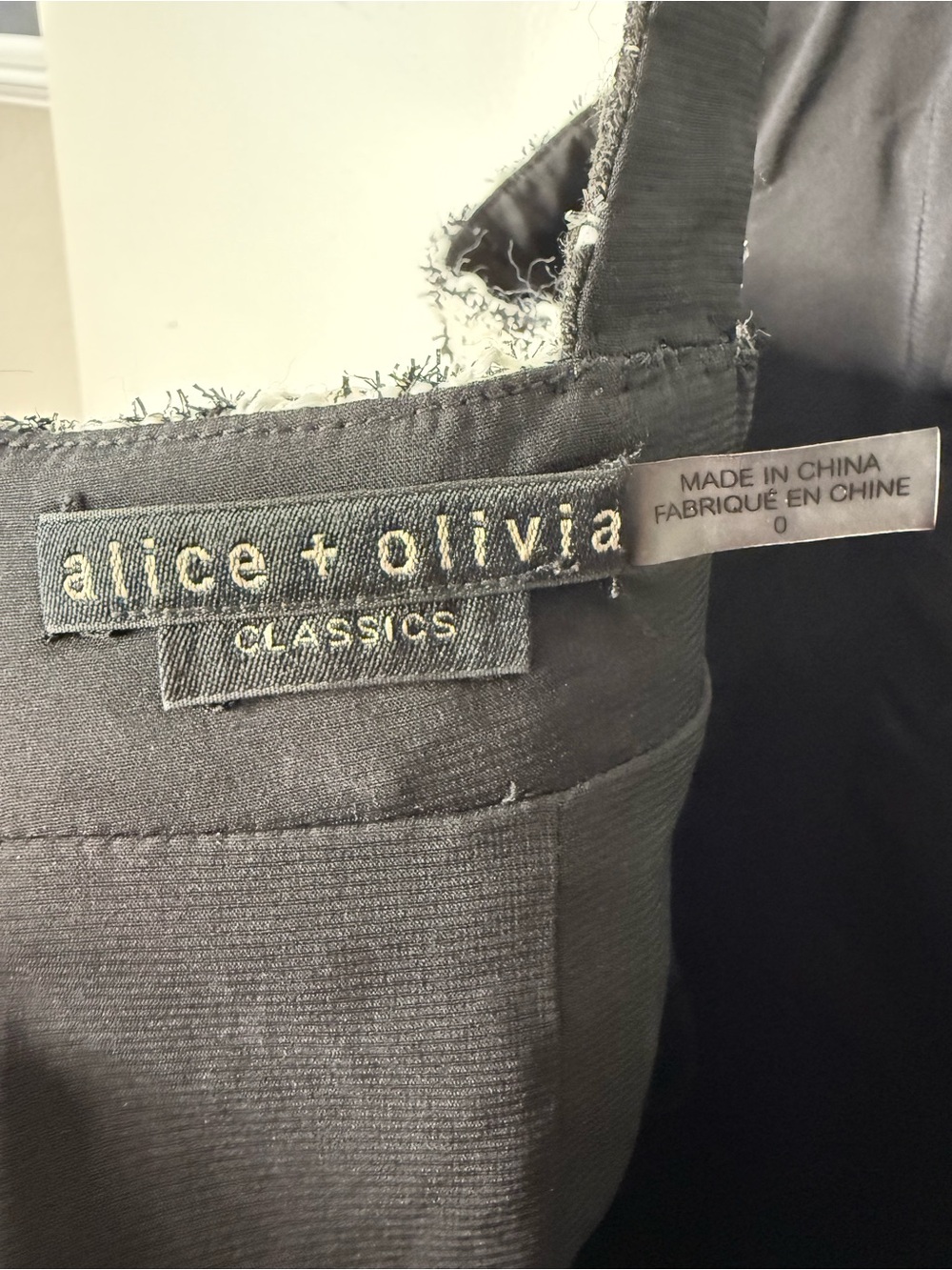 Alice + Olivia Kaidra Tweed Mini Dress Black & White Fit & Flare Casual Chic - Picture 7 of 7